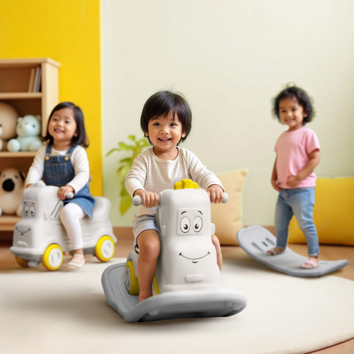  3 in 1 Rider cum Rocker, Balance Board (White)