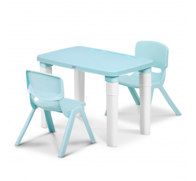 Study Table & Double Chair Set (Light Blue)