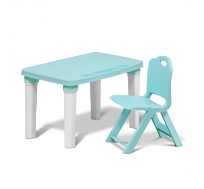 Study Table & Foldable chair Set(Light Blue)