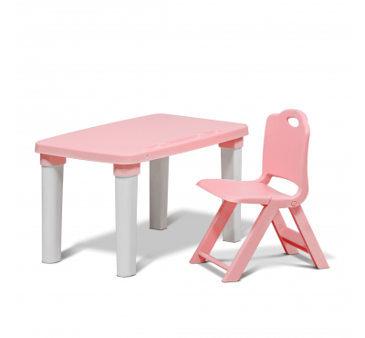 Study Table & Foldable chair Set(Pink)